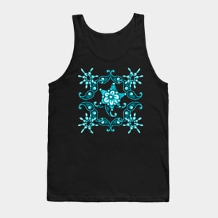 Blue zenarts pattern Tank Top